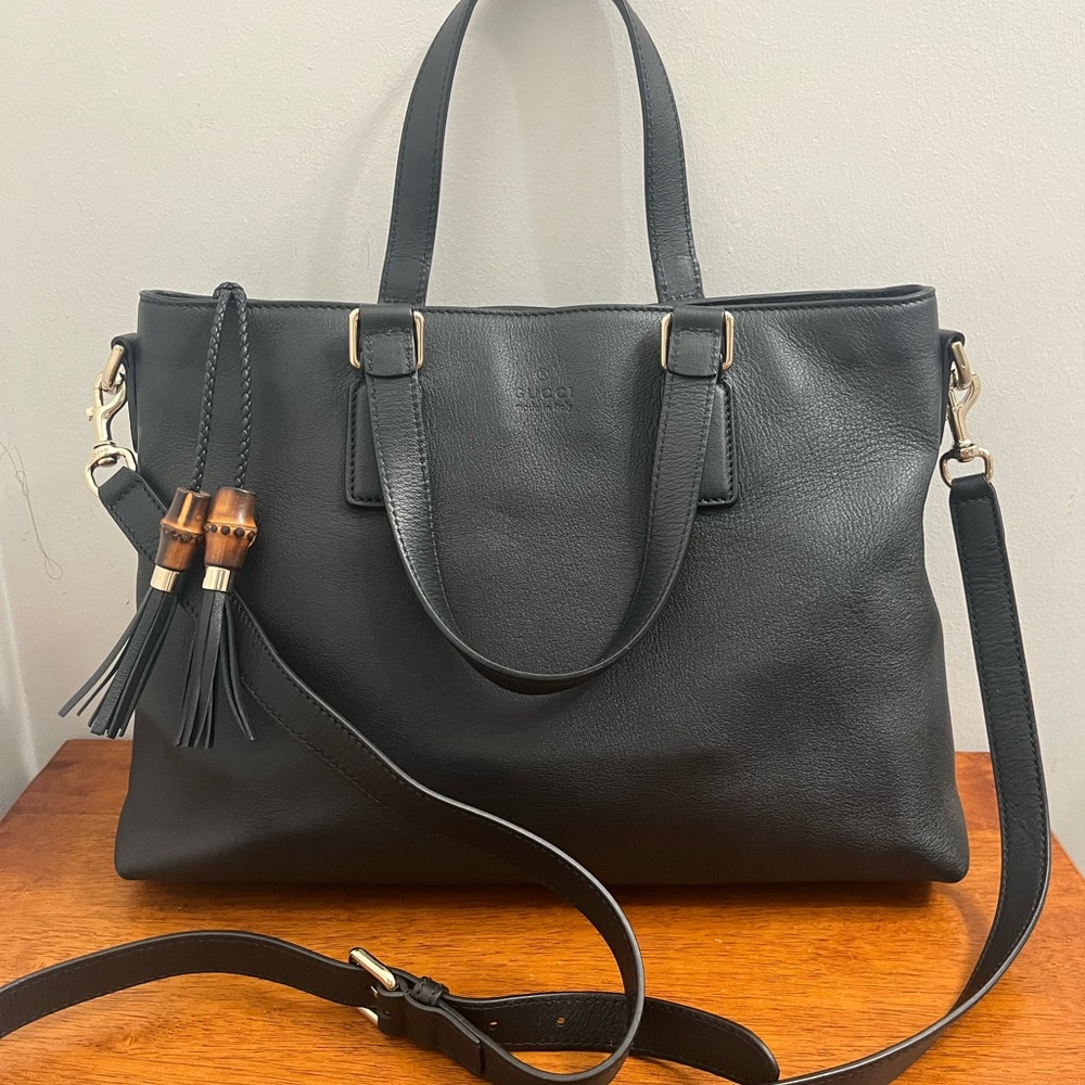 Authentic Gucci bamboo two way bag- new condition!!